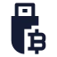 Bitcoinflashdisk icon with solid sharp style