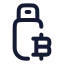 Bitcoinflashdisk icon with stroke rounded style