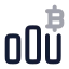 Bitcoingraph icon with twotone rounded style