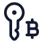 Bitcoinkey icon with stroke rounded style