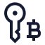 Bitcoinkey icon with stroke sharp style