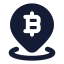 Bitcoinlocation icon with solid rounded style