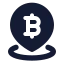 Bitcoinlocation icon with solid standard style