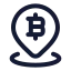 Bitcoinlocation icon with stroke rounded style