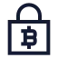 Bitcoinlock icon with stroke sharp style