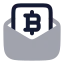 Bitcoinmail icon with bulk rounded style