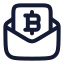 Bitcoinmail icon with stroke rounded style