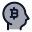 Bitcoinmind icon with duotone rounded style