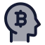 Bitcoinmind icon with duotone standard style