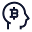 Bitcoinmind icon with stroke sharp style