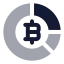 Bitcoinpiechart icon with bulk rounded style