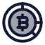 Bitcoinpiechart icon with duotone rounded style