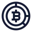 Bitcoinpiechart icon with stroke sharp style