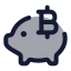 Bitcoinpiggybank icon with duotone rounded style