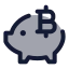 Bitcoinpiggybank icon with duotone standard style