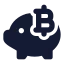 Bitcoinpiggybank icon with solid rounded style