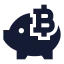 Bitcoinpiggybank icon with solid sharp style