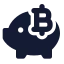 Bitcoinpiggybank icon with solid standard style