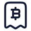 Bitcoinreceipt icon with stroke rounded style