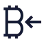Bitcoinreceive icon with stroke sharp style