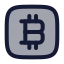 Bitcoinrectangle icon with duotone rounded style