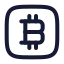 Bitcoinrectangle icon with stroke rounded style