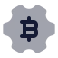 Bitcoinsetting icon with bulk rounded style