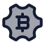 Bitcoinsetting icon with duotone rounded style