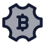 Bitcoinsetting icon with duotone standard style