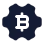 Bitcoinsetting icon with solid rounded style