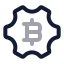 Bitcoinsetting icon with twotone rounded style