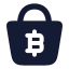 Bitcoinshopping icon with solid rounded style