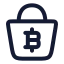 Bitcoinshopping icon with stroke rounded style