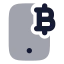 Bitcoinsmartphone icon with bulk rounded style