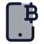 Bitcoinsmartphone icon with duotone standard style