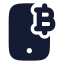 Bitcoinsmartphone icon with solid rounded style