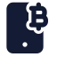 Bitcoinsmartphone icon with solid standard style