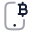 Bitcoinsmartphone icon with twotone rounded style