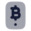 Bitcoinsmartphone icon with bulk rounded style