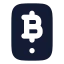 Bitcoinsmartphone icon with solid rounded style