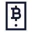 Bitcoinsmartphone icon with stroke sharp style