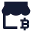 Bitcoinstore icon with solid sharp style