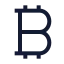 Bitcoin icon with stroke sharp style