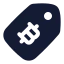 Bitcointag icon with solid rounded style
