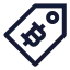 Bitcointag icon with stroke sharp style