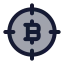 Bitcointarget icon with duotone rounded style
