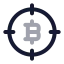 Bitcointarget icon with twotone rounded style