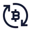 Bitcointransaction icon with stroke sharp style