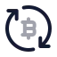 Bitcointransaction icon with twotone rounded style
