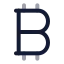 Bitcoin icon with twotone rounded style